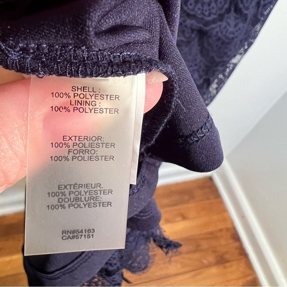 Kensie Fit & Flare Dress Navy Blue Lace 8 - Picture 12 of 15